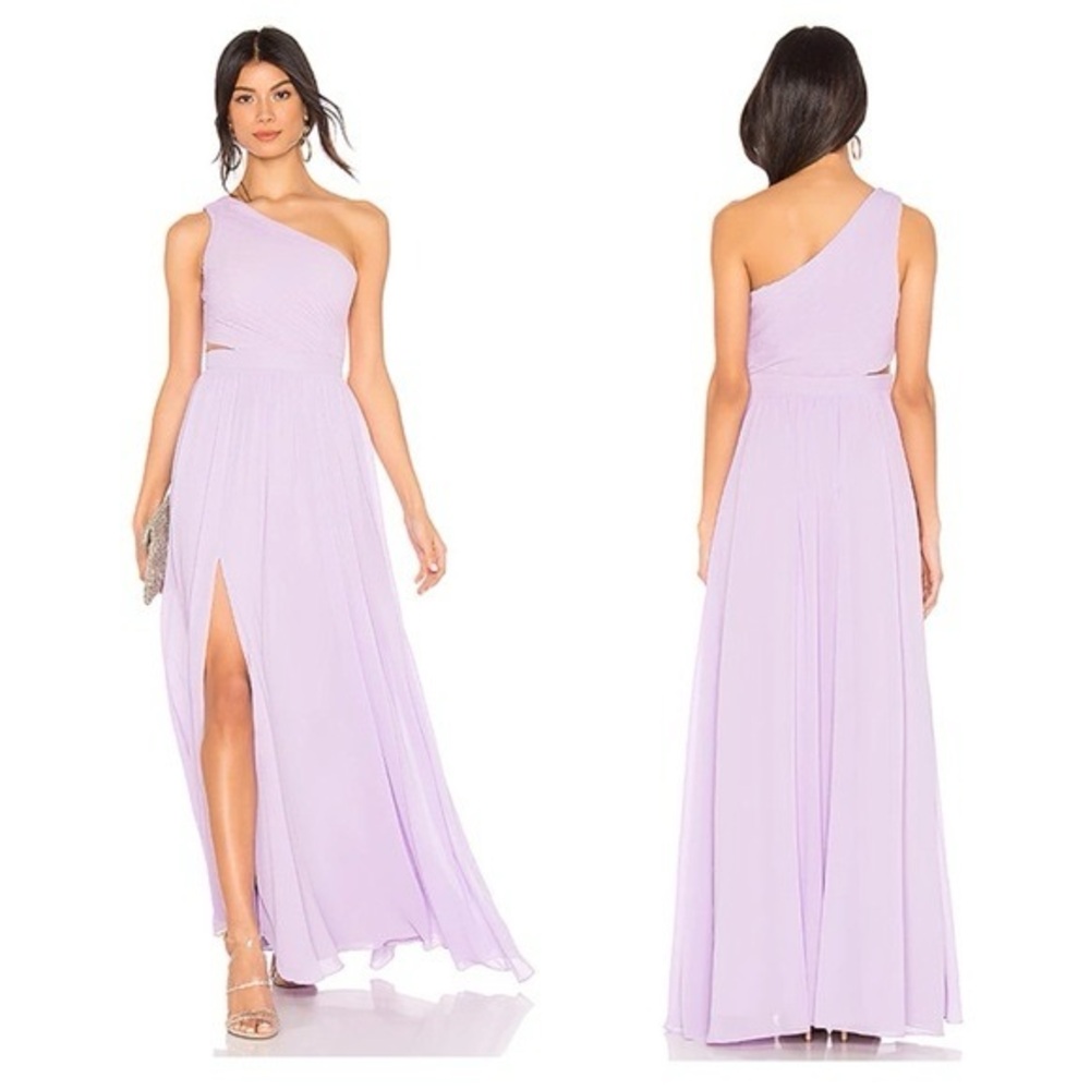 Revolve NBD Australis Gown Lilac One-Shoulder Dress
